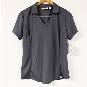 GURU GOLF Top Womens Size Large Gray Short Sleeve Activewear